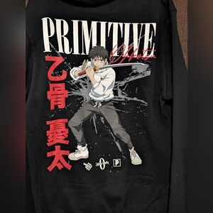 Primitive Black Anime Graphic Hoodie featuring Yuta